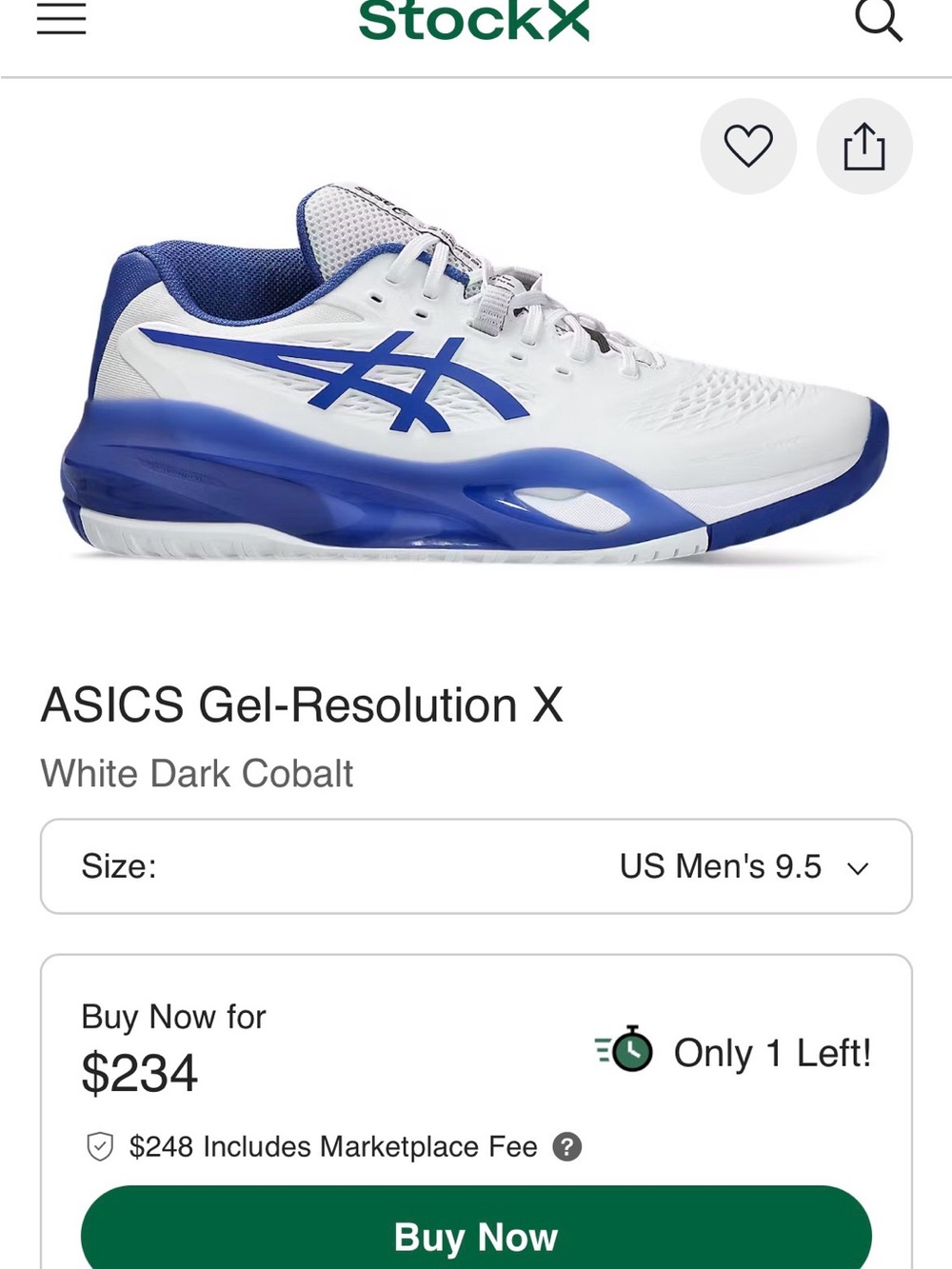 ASICS Gel-Resolution X White / Dark Cobalt Athletic Tennis Shoes